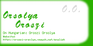 orsolya oroszi business card